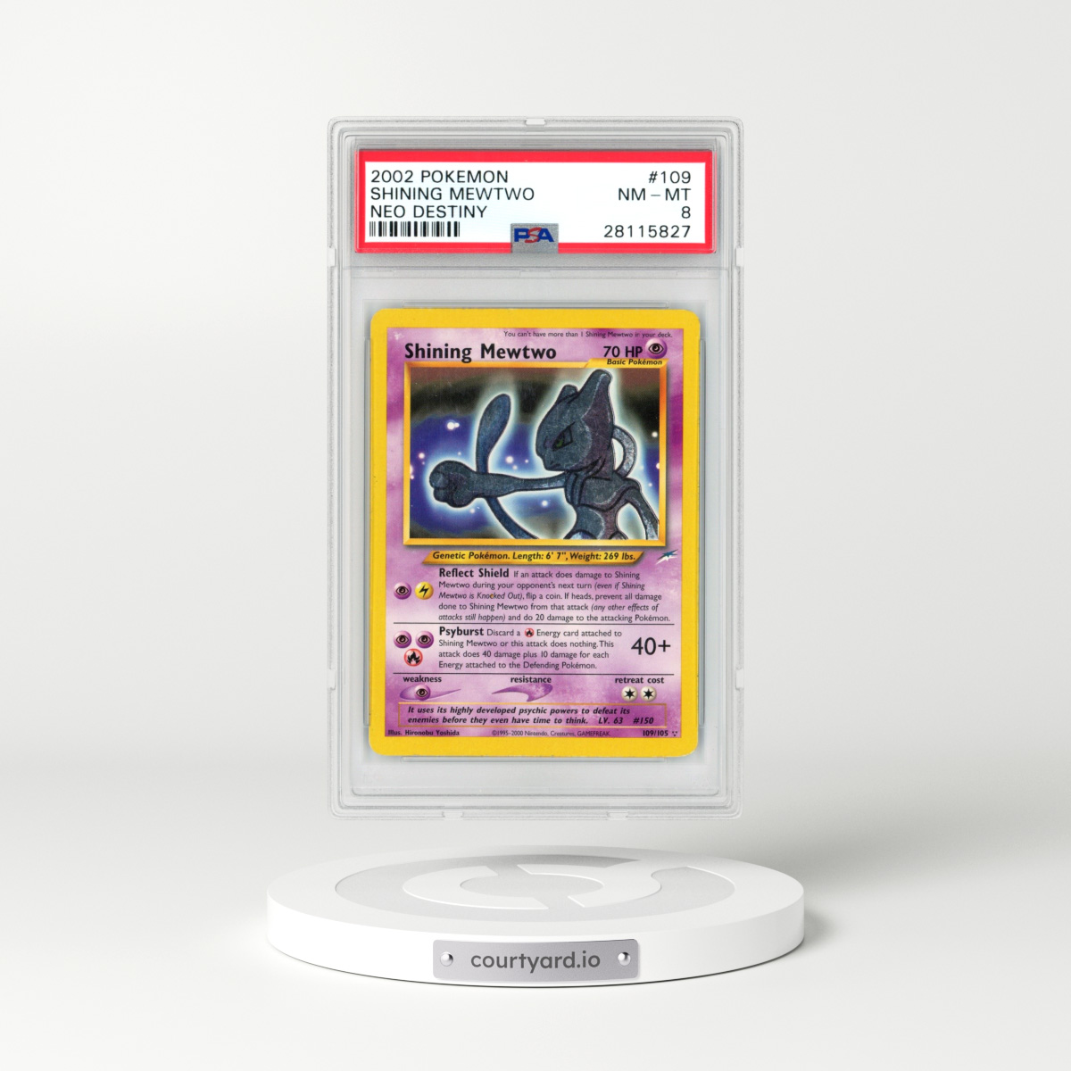 2002 Neo Destiny #109 Shining Mewtwo - Holo (PSA 8 NM-MT) | Courtyard.io